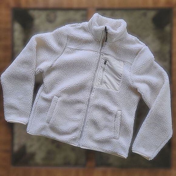 George Natural Sherpa Full-Zip Jacket in Natural size L - Picture 10 of 16